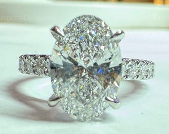 3 CT Lab Grown Diamond Ring Stylish Oval Engagement Jewelry with Certified IGI Diamond