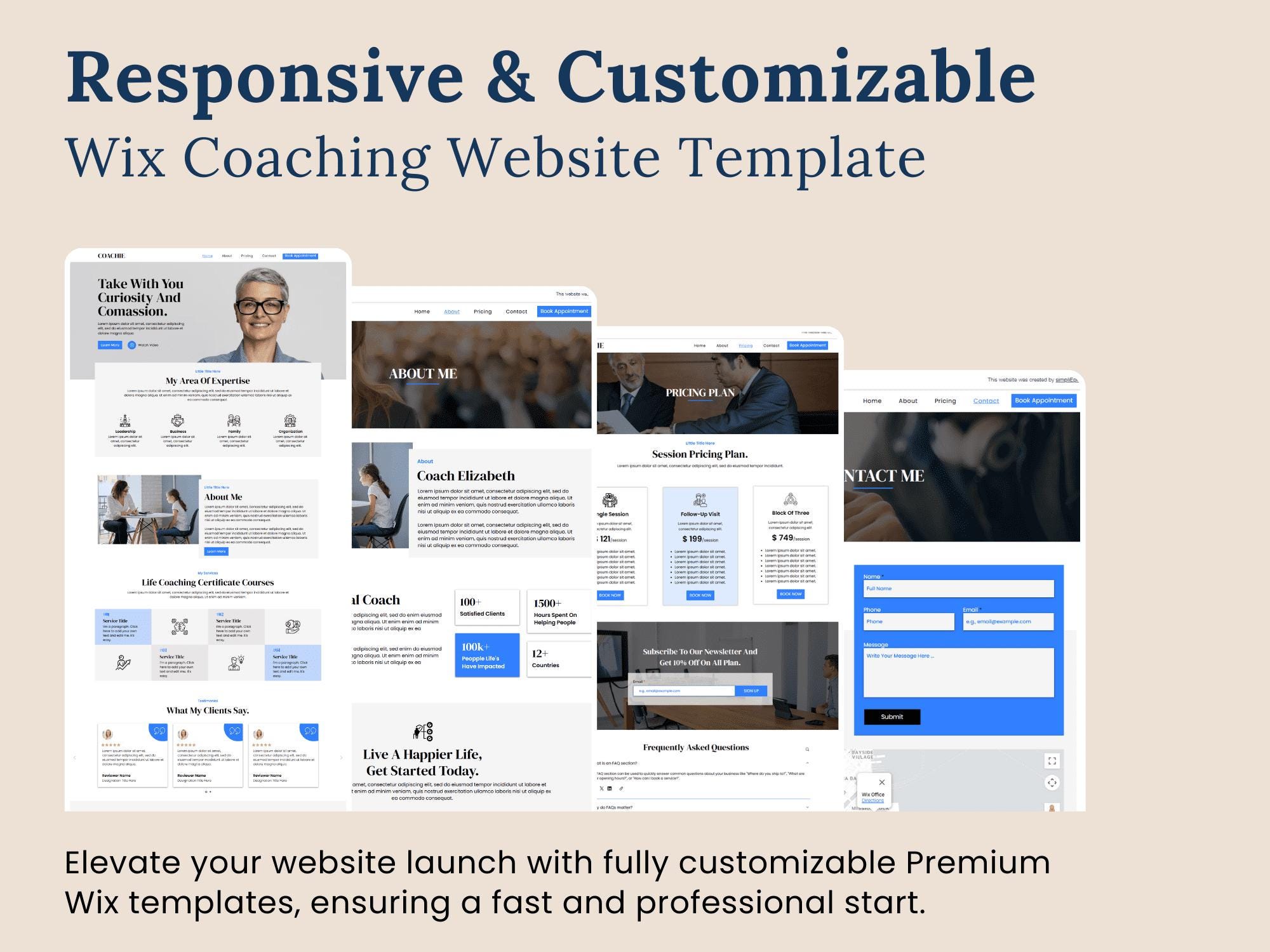 COACHIE, Coaching Website Template | Wix Theme for Life Coaches ...