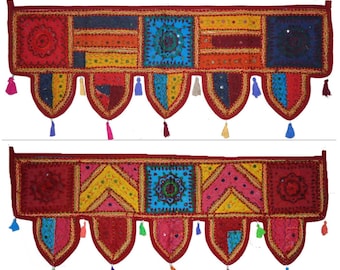 Tenda per finestra, porta, toran, multicolore, vintage, patchwork, specchio decorativo, da appendere alla parete