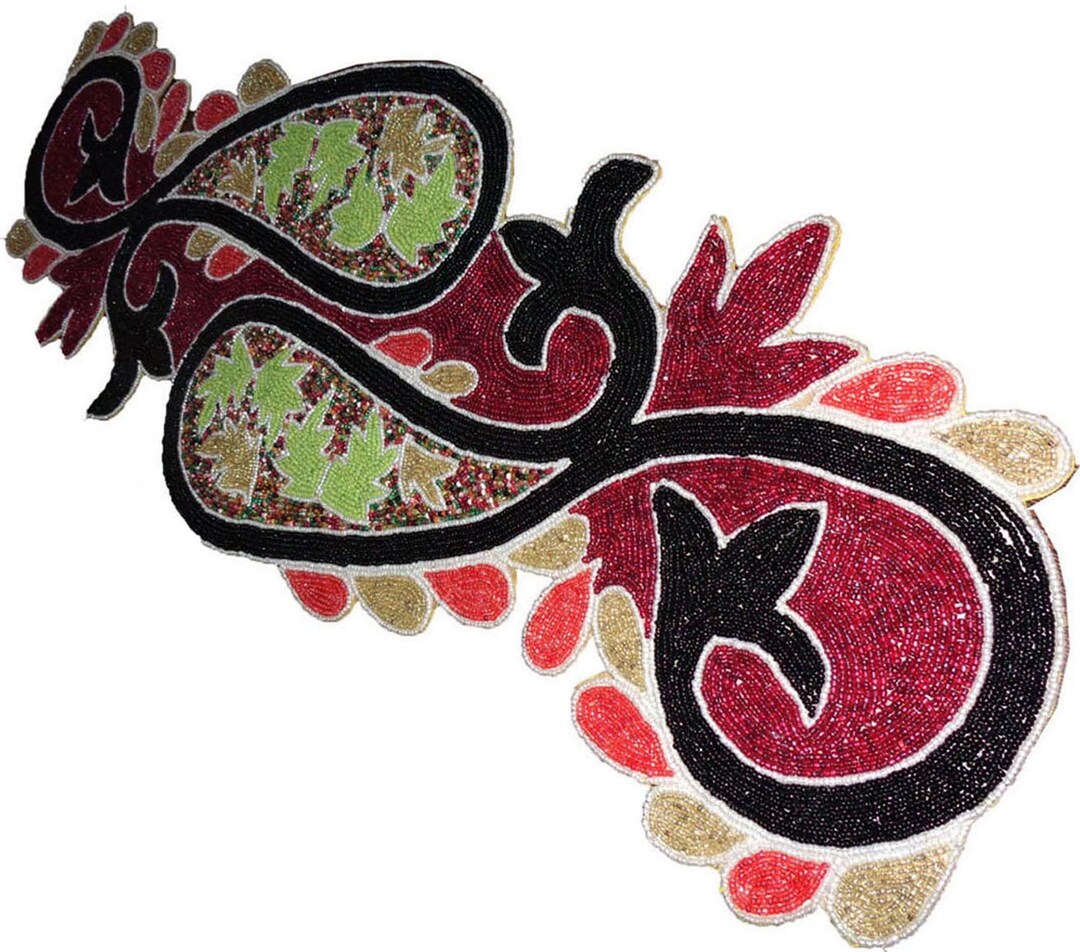 Paisley Beaded Table Runner Boho Home Décor Embroidered Centerpiece ...