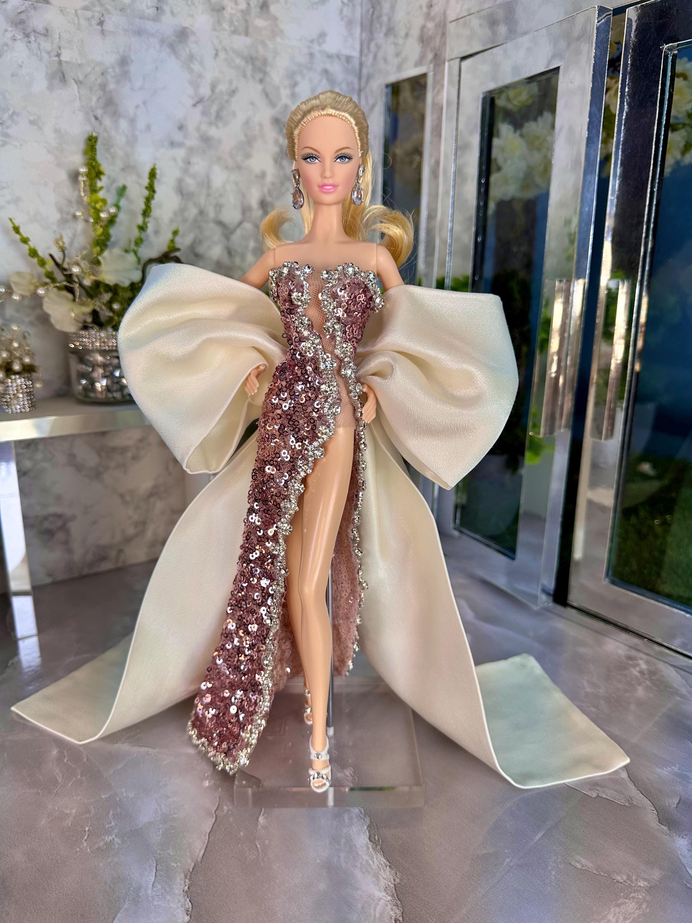 pink barbie prom dress Barbie Pink Long Satin Prom Dresses, Barbie Pink Long Satin Formal Evening Dresses, US 6 / Pink as Pics / With Rush+$19.99