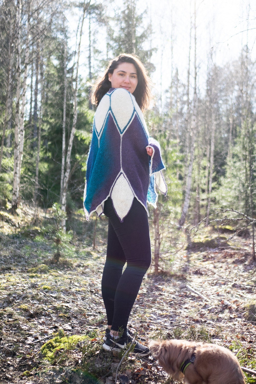 Neptuna pattern for garter stitch water lily shawl sideways Etsy