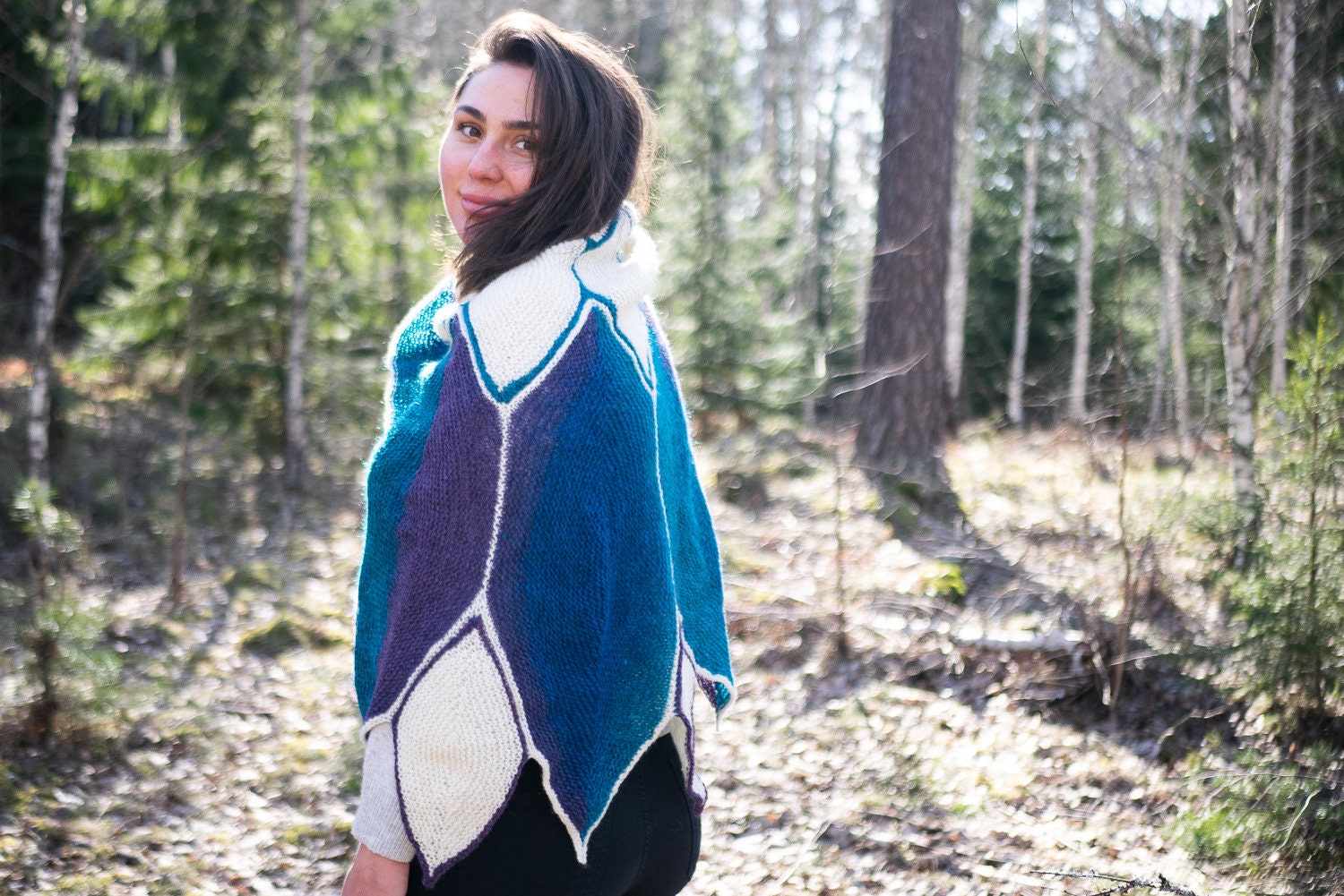 Neptuna pattern for garter stitch water lily shawl sideways Etsy