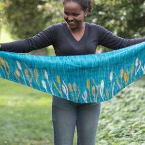 Haylage - Anleitung für ein kraus rechts gestricktes Tuch mit Lieschgrasheu