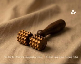 Handmade Wooden Deep Tissue Massage Roller, Personalized Acupressure Tool