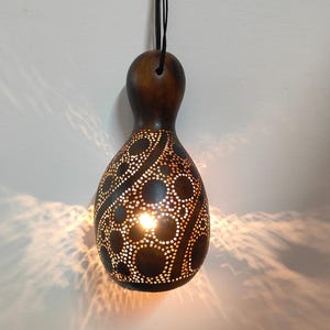 Handmade dried bottle-gourd lamp