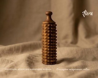 Wooden Acupressure Roller for Trigger Point & Stress Relief, Handmade Massage Tool, Personalized Wellness Gift