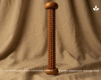 Handmade Wooden Acupressure Roller, Deep Tissue Muscle Recovery Tool