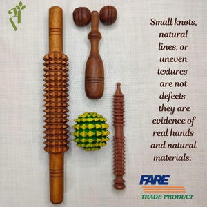 Porcupine wooden massage Combo acupressure-trigger point tool-Ball & reflexology wand-stress relief gift-wellness accessory-Corporate gifts