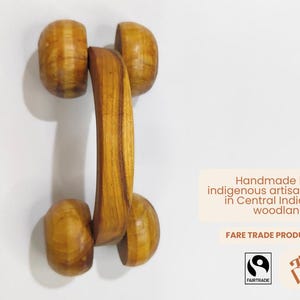 wooden handheld lymphatic massager-acupressure roller-trigger point aid-Anti-Cellulite Tool-hand & feet stress relief gift-reflexology tool