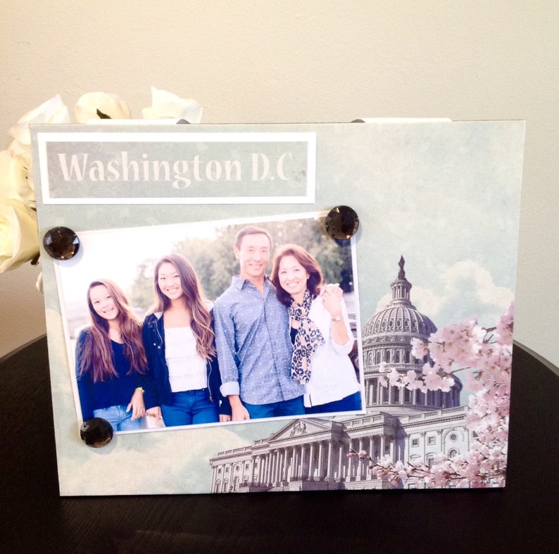 Washington Dc White House Handmade Travel Magnetic Picture Frame Holds 5 X 7 Photo 9 11 Size
