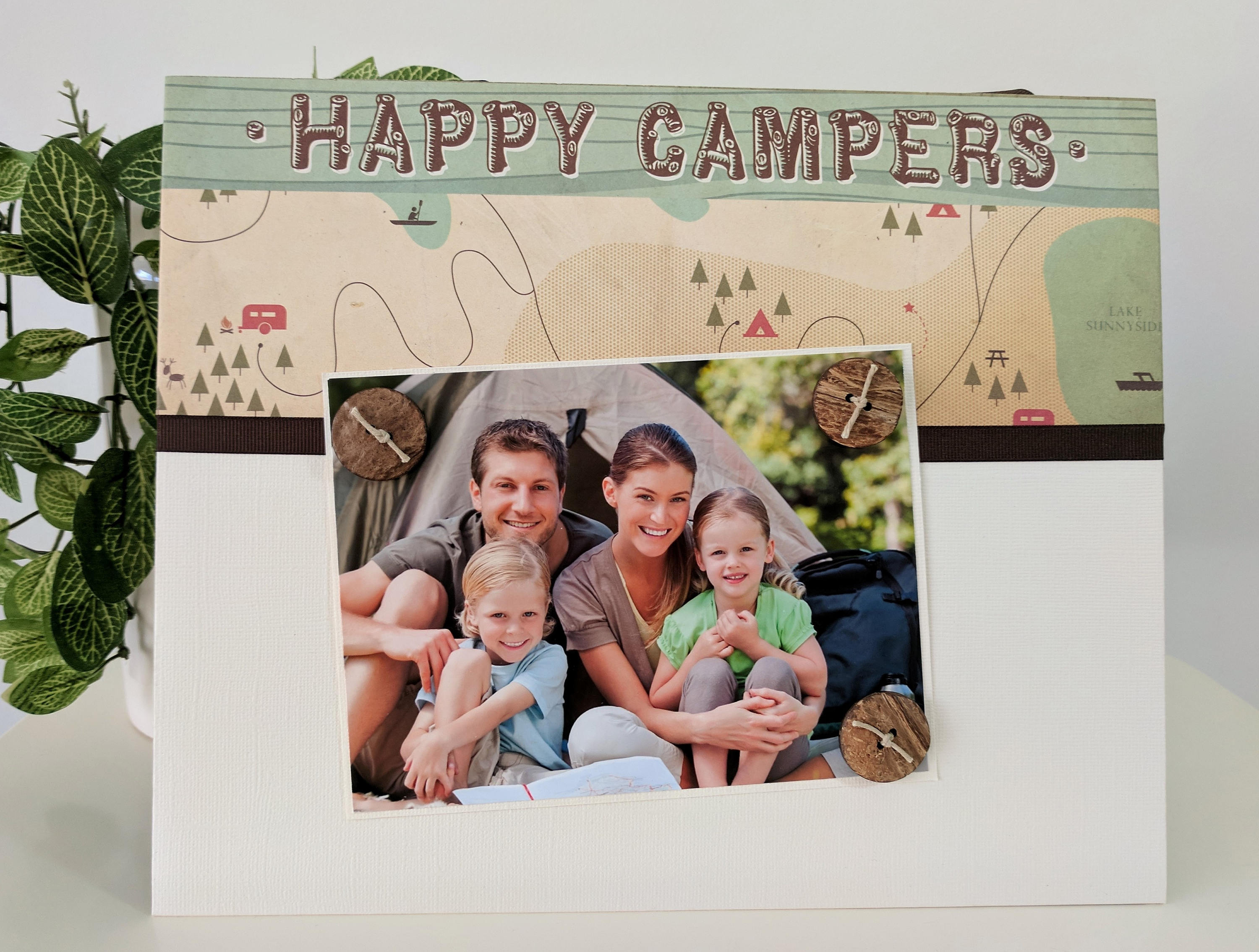 Happy Campers V2 Picture Frame Handmade Gift Present Home