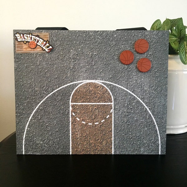 Asphalt Basketball Sports team Player Coach mom dad gift custom handmade magnetic picture frame holds 5” x 7” photo 9” x 11” size