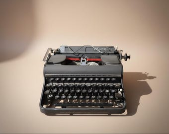 Vintage Olympia 1930 Deutsche Schreibmaschine Portable Schwarze manuelle Schreibmaschine | Funktionsfähiger Zustand | QWERTZ Tastatur Made in Wilhelmshaven Germany