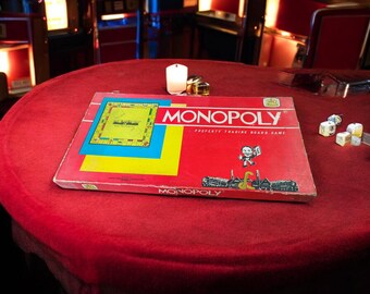 Set completo del gioco da tavolo Monopoly vintage, anni '60-'70 circa, Uniled Toys & Games Bombay UK. Raro oggetto da collezione.