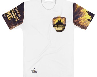 Men’s cotton crew neck t-shirt, the Lord’s Prayer Boldly scripted on casual fit.