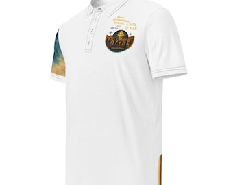 Men’s Polo fitted shirt, truth in Christ John 3:13