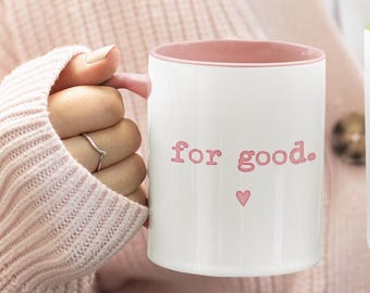For Good Wicked Mug, Pink Heart, Wizard of Oz Fan Gift
