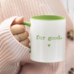 Wicked Mug, 'For Good' Musical Theater Coffee Cup, Green Heart Design afbeelding 1