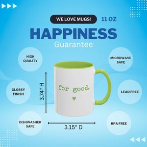 Wicked Mug, 'For Good' Musical Theater Coffee Cup, Green Heart Design afbeelding 9