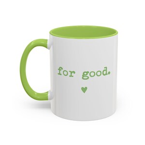 Wicked Mug, 'For Good' Musical Theater Coffee Cup, Green Heart Design afbeelding 4