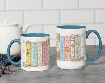 Bridgerton Inspired Book Collage Love Quotes Coffee Mug (Available in 2 Sizes and Multiple Colors)