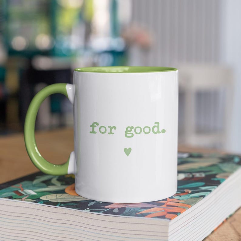 Wicked Mug, 'For Good' Musical Theater Coffee Cup, Green Heart Design afbeelding 2