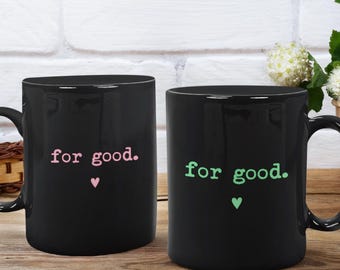 Wicked Inspired Mug, Elphaba and Glinda, Minimalist Fan Gift (Single Mug)
