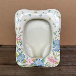 Ceramic Floral Picture Frame Vintage 5.75 x 3.5