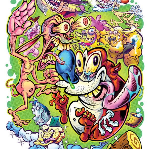 Ren und Stimpy Tribut 11x17 Kunstdruck