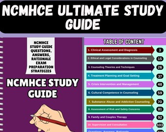 Nbcc Study Guide 8 Printable Pages Instant Download Neurodevelopmental Diagnosis Study ...