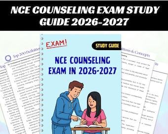 Guía de estudio para el examen de orientación de la NCE 2026-2027, preguntas de práctica y fichas de referencia