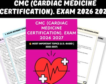CMC (Cardiac Medicine Certification). Exam 2026 2027