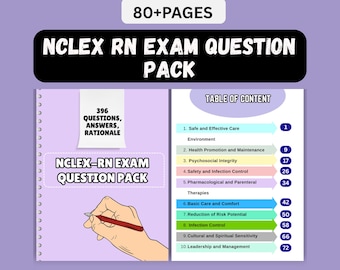 400 NCLEX RN  Exam Practice Questions, Answers, Rationale