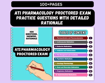 600 ATI pharmacology proctored exam.Practice Questions 2025-2026
