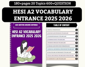 HESI A2 Vocabulary Entrance Exam Question and Answers 2025/2026 PDF