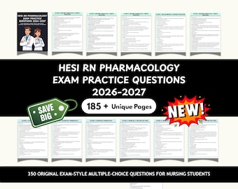 HESI RN Pharmacology Exam Practice Questions 2026–2027