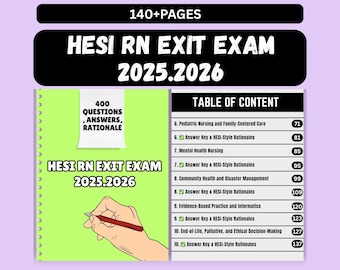 HESI RN Exit Exam 2025.2026 Update