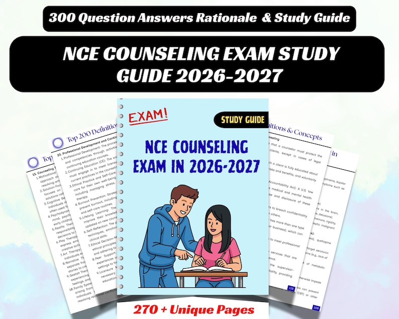 NCE Counseling Exam Study Guide 2026-2027, Practice Questions & Cheat ...