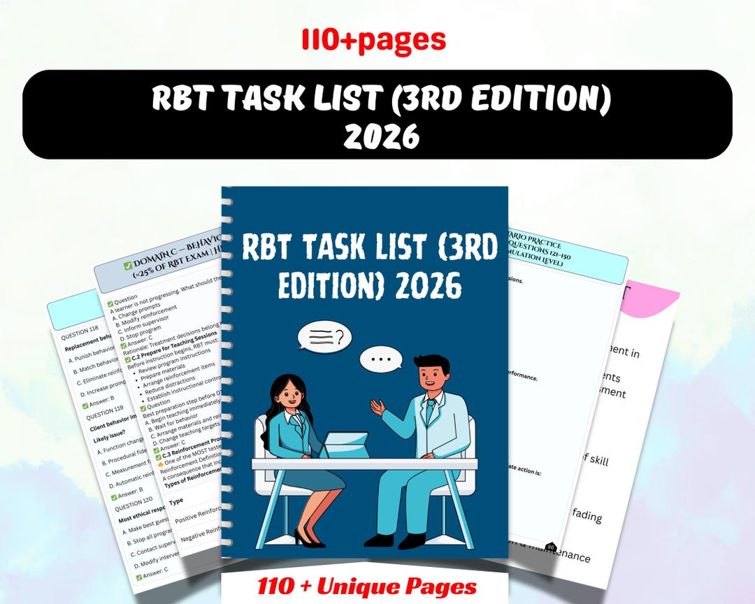 RBT Task List (3rd Edition) 2026 STUDY GUIDE - Etsy UK