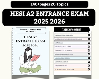 600 HESI A2 Entrance Exam – All subjects combined Questions with Verified Answers 2025/26