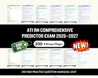 ATI RN Comprehensive Predictor Exam 2026–2027 250 + NGN Practice Question Bank