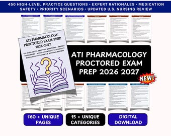 ATI Pharmacology Proctored Exam Prep 2026–2027 – Nursing Practice Questions (Digital Download)