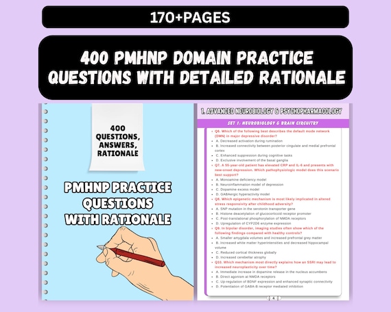400 PMHNP Domain Practice Questions with Detailed Rationale