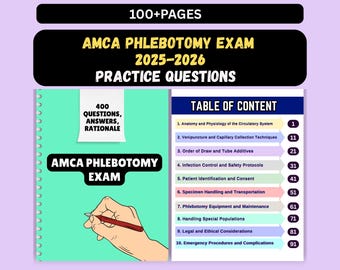 Preguntas y respuestas del examen de flebotomía de AMCA con fundamentos (última actualización, calificación A+)