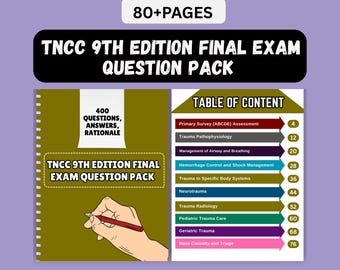 TNCC 9th Edition Exam Questions & Answers with Rationale