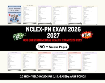 Preparación para el examen NCLEX-PN: 600 preguntas para la convocatoria 2026-2027