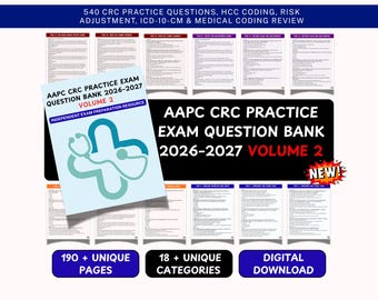 AAPC CRC Practice Exam Questions 2026–2027 Volume 2 – 540 HCC Coding Questions