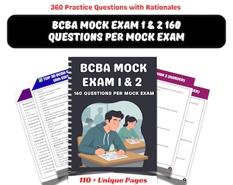 BCBA Mock Exam 1 & 2 | 360 Practice Questions with Rationales