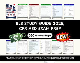 BLS Study Guide 2025: CPR AED Exam Prep Adult Child Infant Review